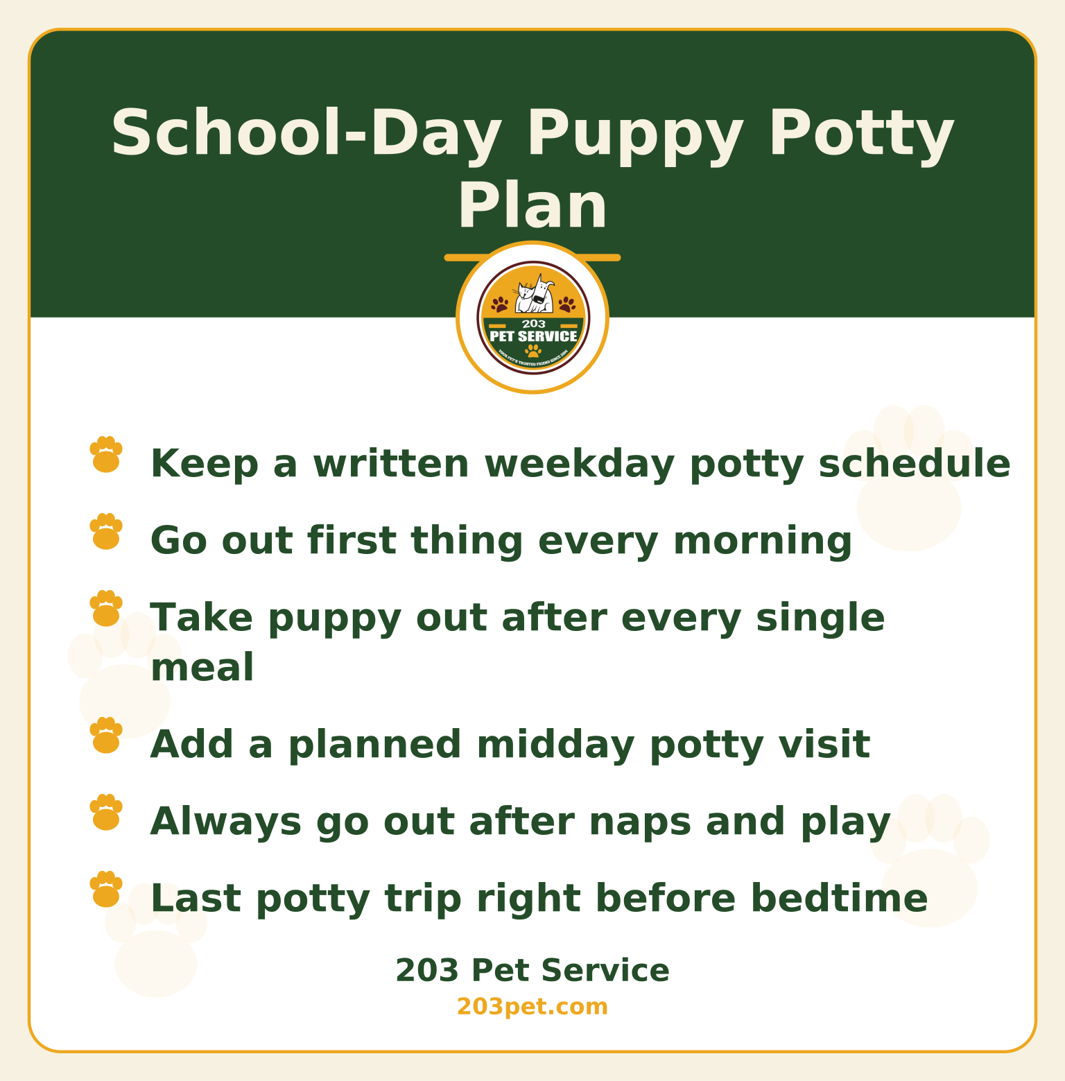 School-Day Puppy Potty Plan