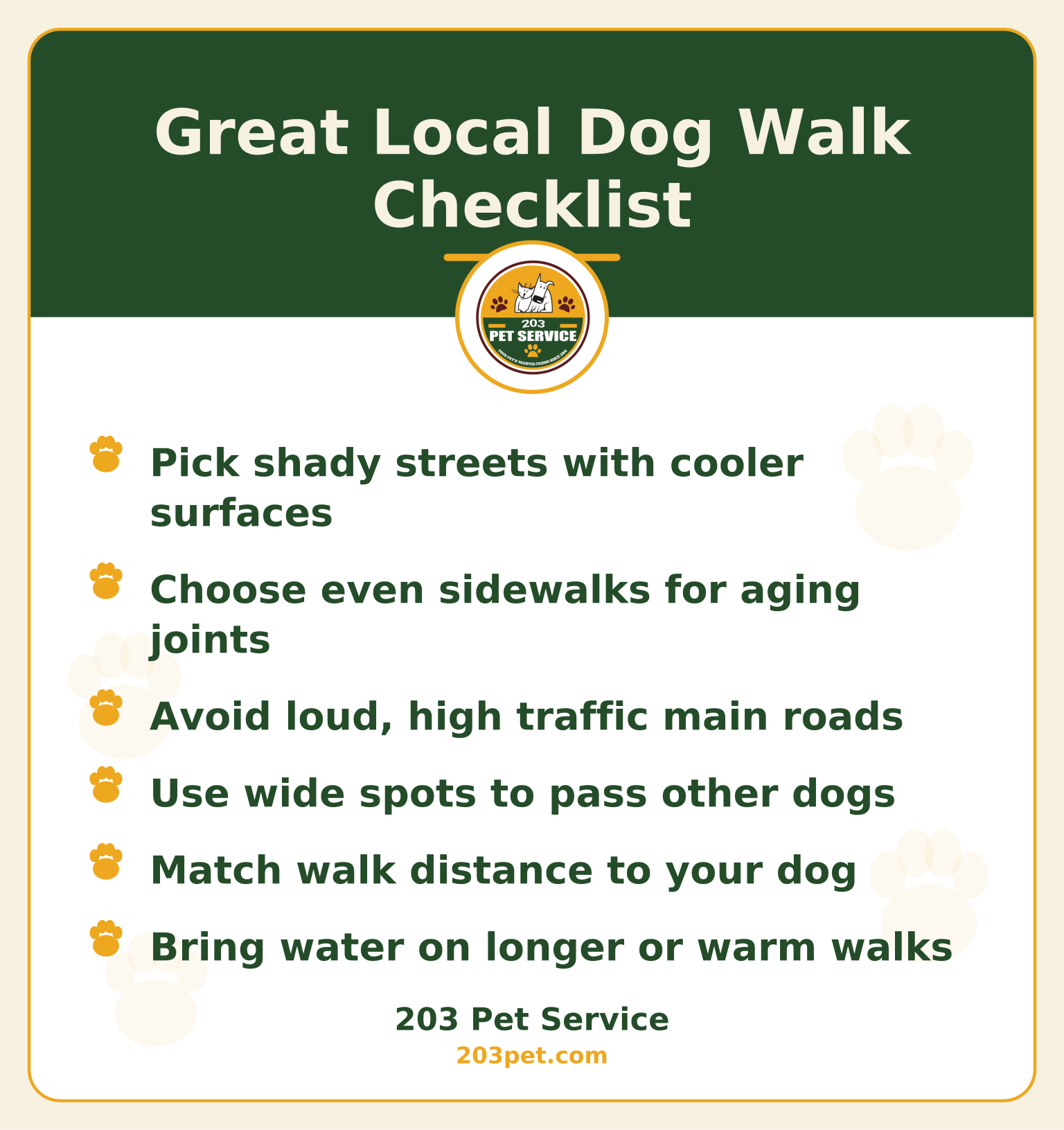 Great Local Dog Walk Checklist