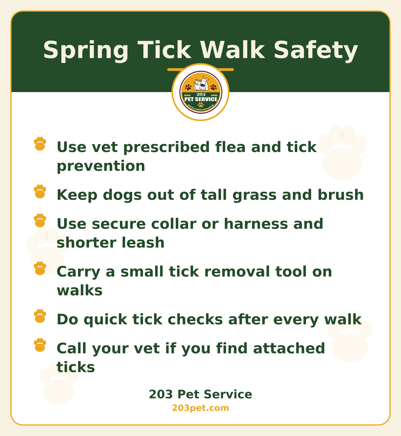 Spring Tick Walk Safety
