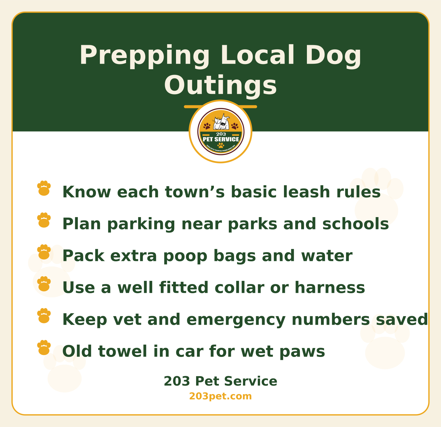 Prepping Local Dog Outings