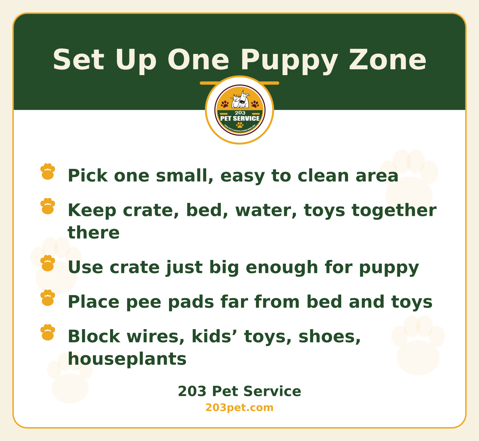 Set Up One Puppy Zone