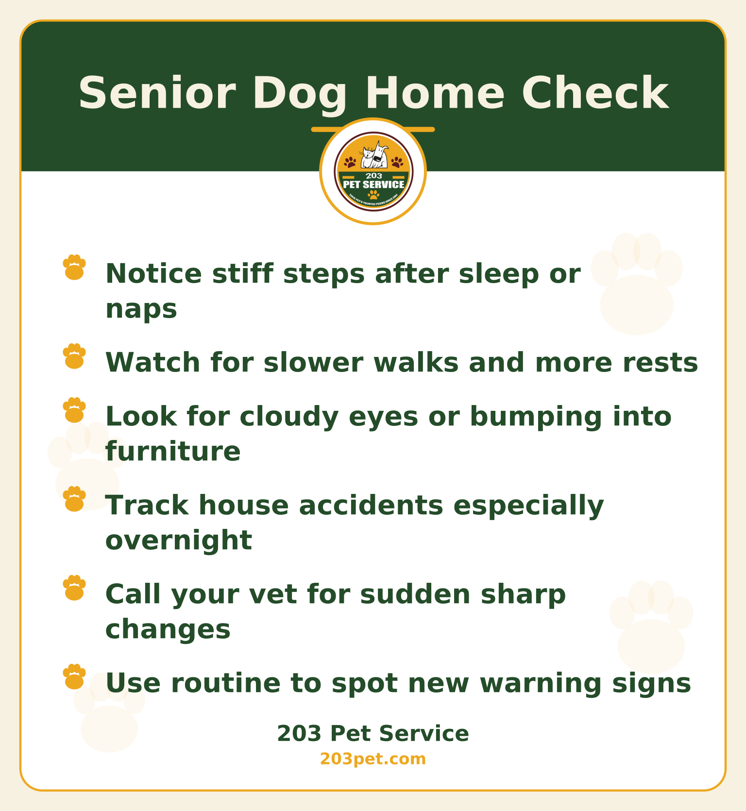 Senior Dog Home Check