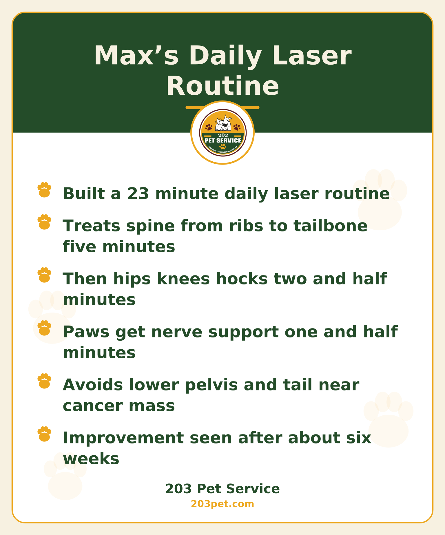 Max’s Daily Laser Routine