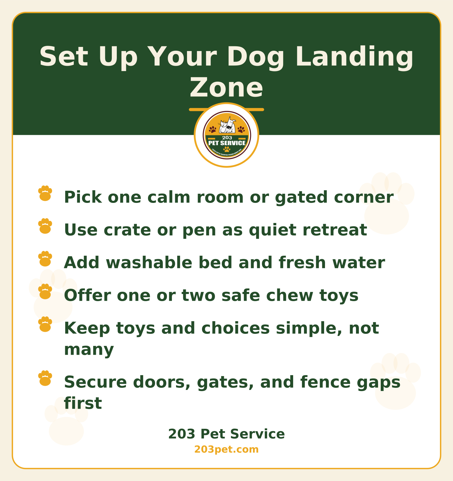 Set Up Your Dog Landing Zone