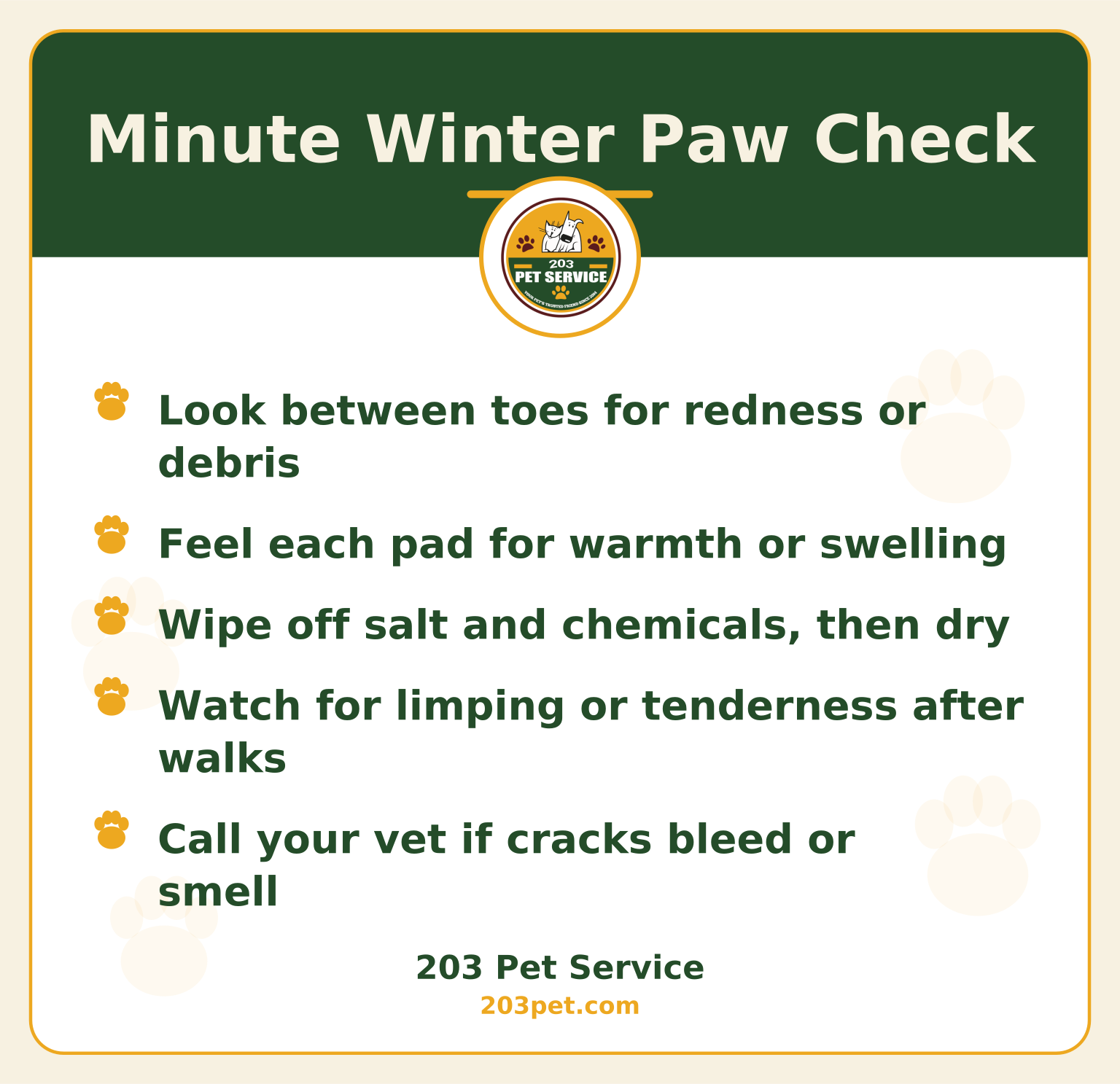 2 Minute Winter Paw Check