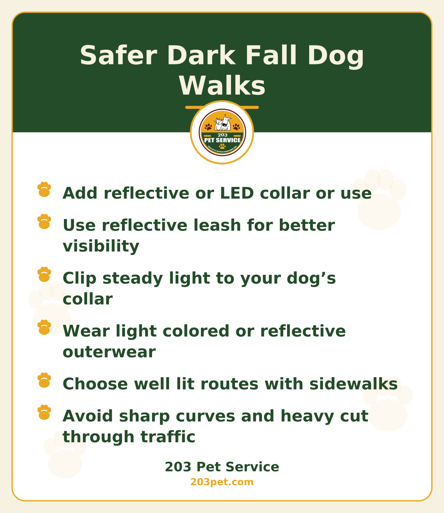 Safer Dark Fall Dog Walks